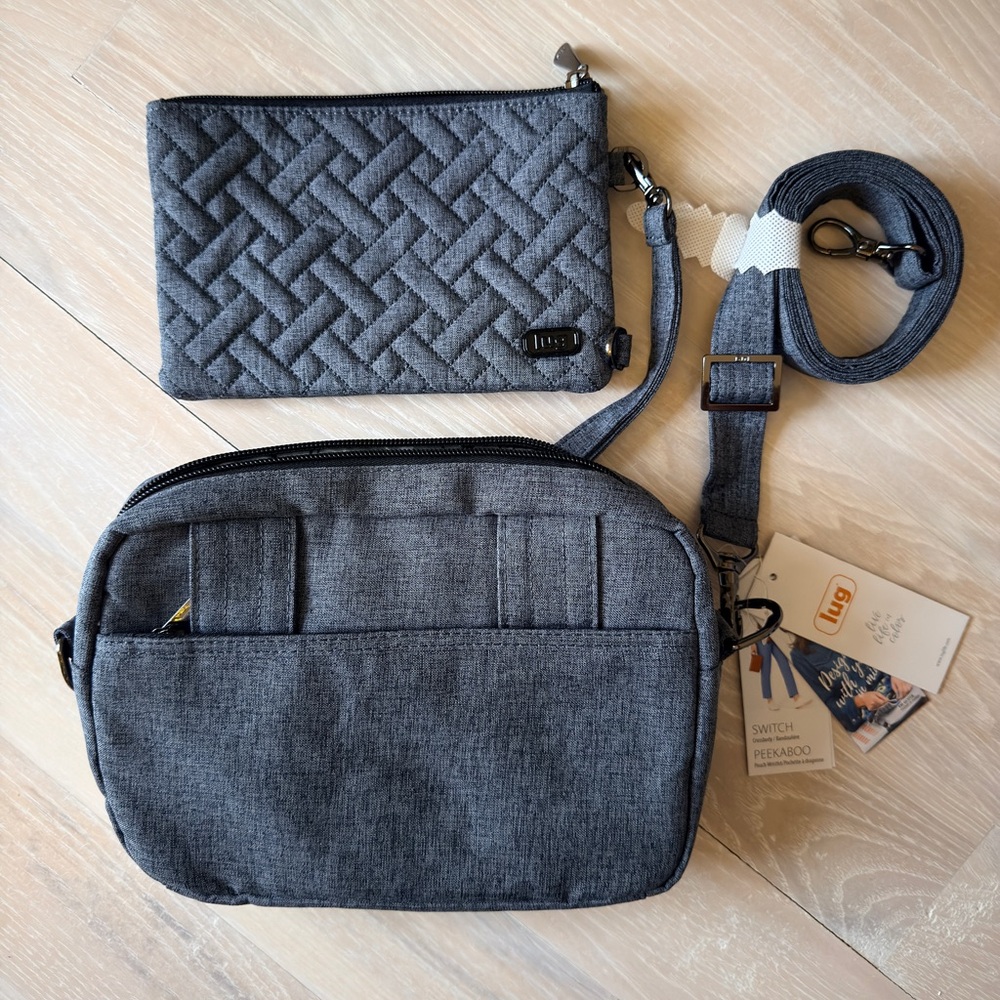 Lug Switch Crossbody & Peekaboo Set (Heather Grey) - Picture 3 of 6